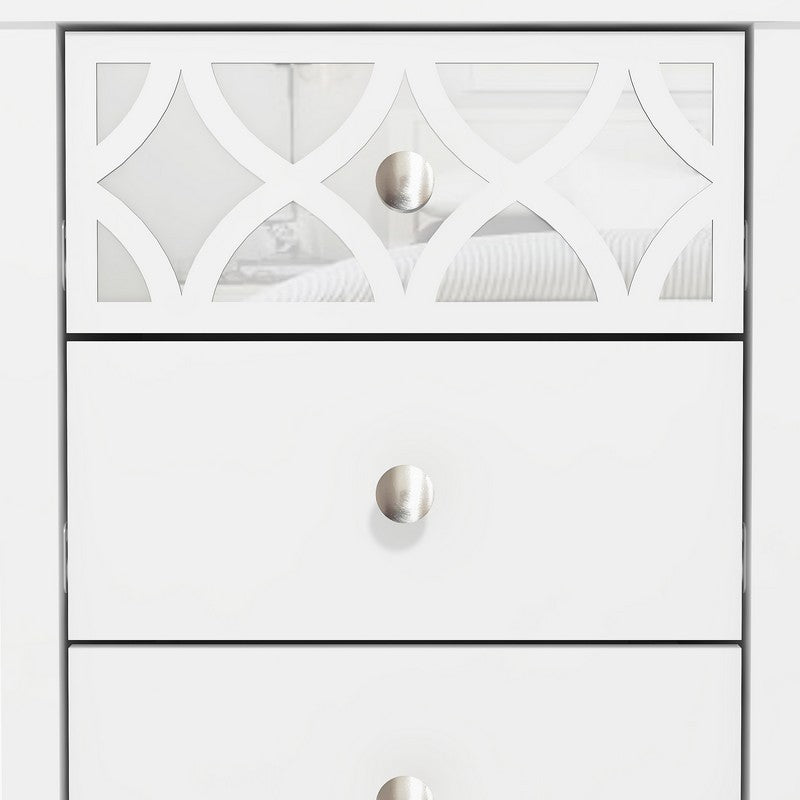 Arianna Slim Bedside Table White 3 Drawers