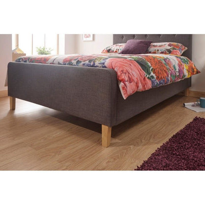 Ashbourne Single Ottoman Bed Fabric Grey 3 x 7ft