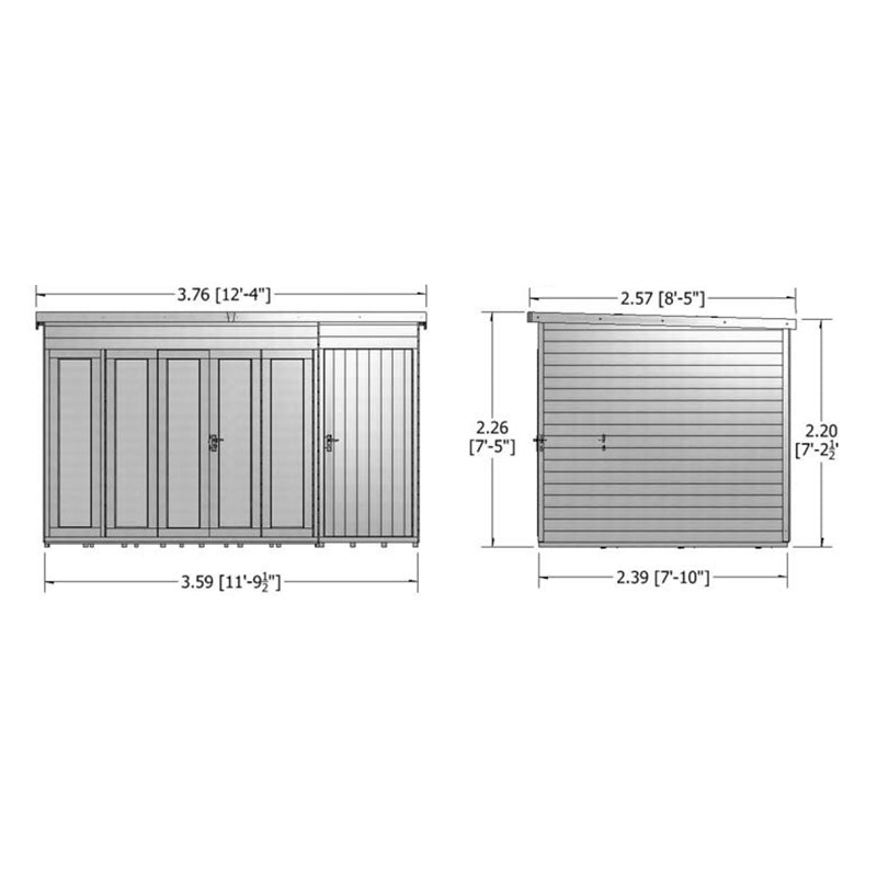 Shire Aster 12' 4" x 8' 5" Pent Summerhouse - Premium Dip Treated Shiplap