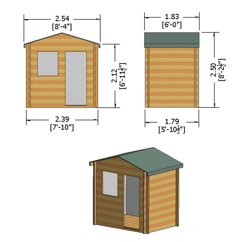 Shire Avesbury 6' x 8' Apex Log Cabin - Budget 19mm Cladding Tongue & Groove