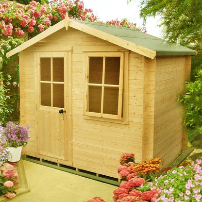 Shire Avesbury 9' 3" x 8' 11" Apex Log Cabin - Premium 19mm Cladding Log Clad