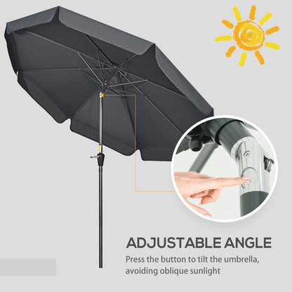 2.7m Patio Parasol Garden Umbrellas Outdoor Sun Shade Table Umbrella with Tilt