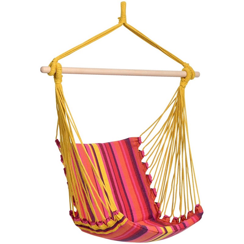 Belize Vulcano Hammock Chair - Striped Orange Multicoloured