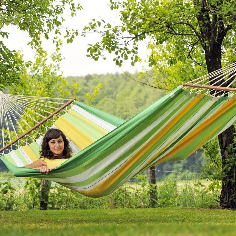 Brasilia Apple Hammock - Striped Green &Yellow