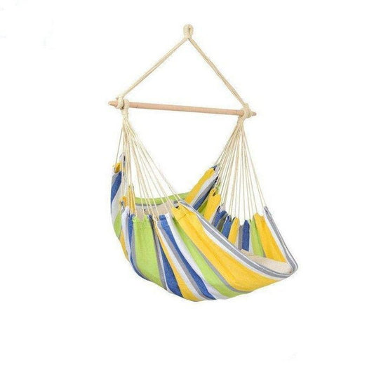 Relax Kolibri Hammock Chair - Striped Green & Yellow Multicoloured