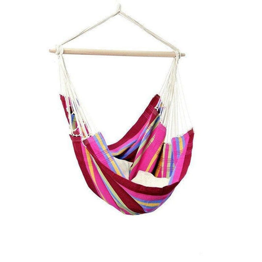 Brazil Grenadine Hammock Chair - Striped Pink Multicoloured