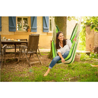 Brazil Oliva Hammock Chair - Striped Green