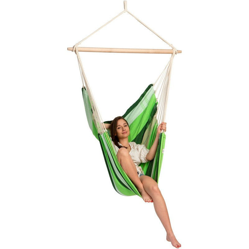 Brazil Oliva Hammock Chair - Striped Green