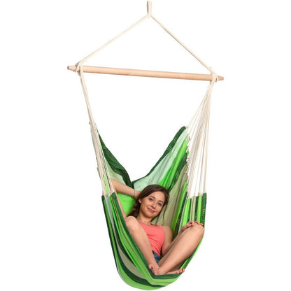 Brazil Oliva Hammock Chair - Striped Green