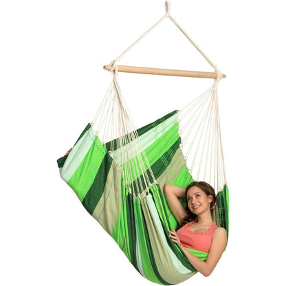 Brazil Oliva Hammock Chair - Striped Green