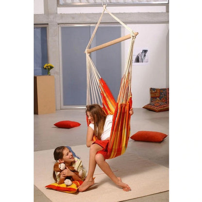 Brazil Papaya Hammock Chair - Checked Orange & Red