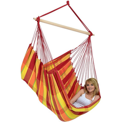 Brazil Papaya Hammock Chair - Checked Orange & Red