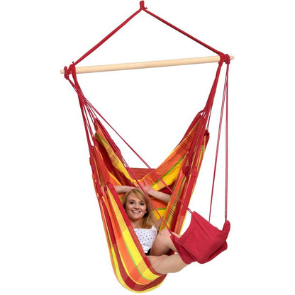 Brazil Papaya Hammock Chair - Checked Orange & Red