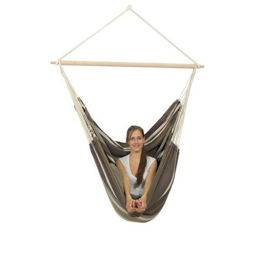 Brasil Gigante Hammock Chair - Striped Brown & Mocca