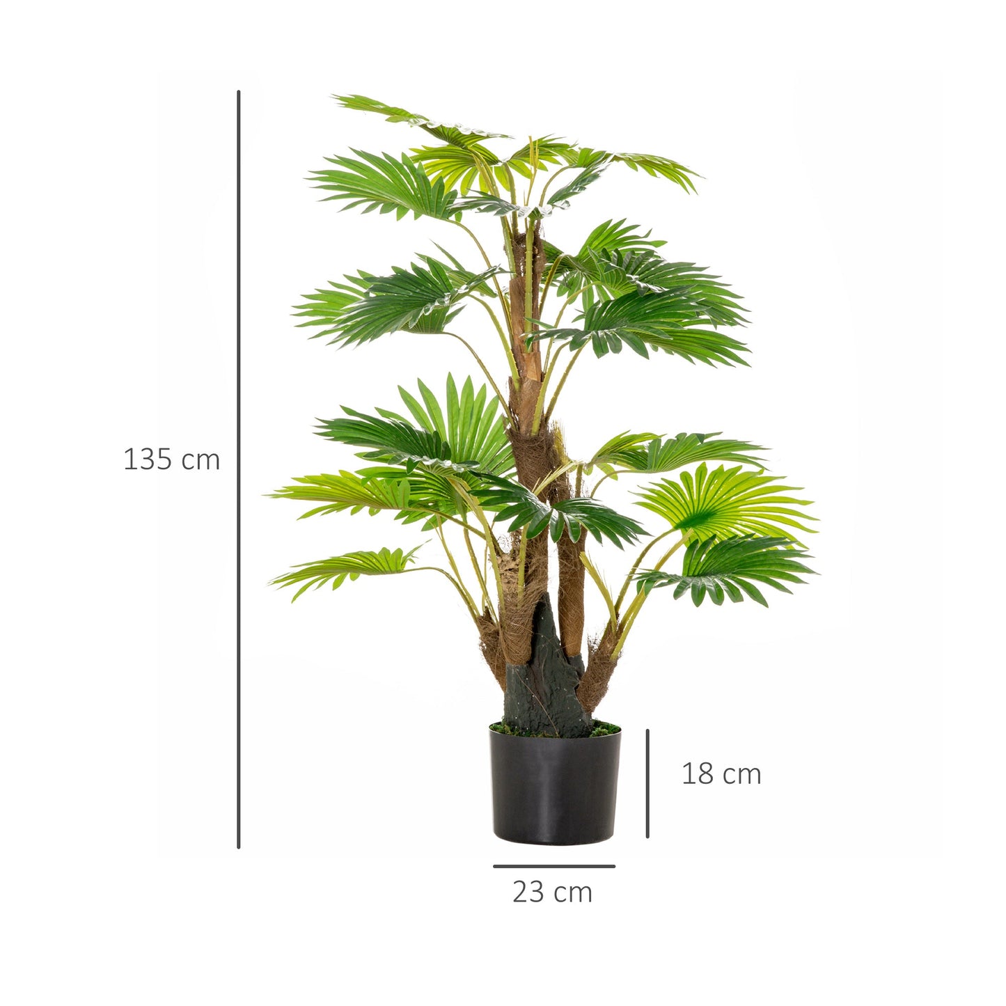 Artificial Tropical Palm Tree Fake Decorative Plant in Nursery Pot for Indoor Outdoor Décor