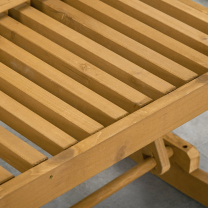 Wooden Garden Rocking Bench with Adjustable Backrests