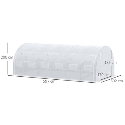 6 x 3 x 2 m Polytunnel Greenhouse