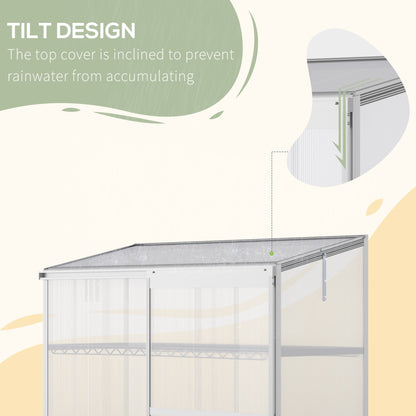 3 Tier Cold Frame With Sliding Door Galvanised Steel by Greenery