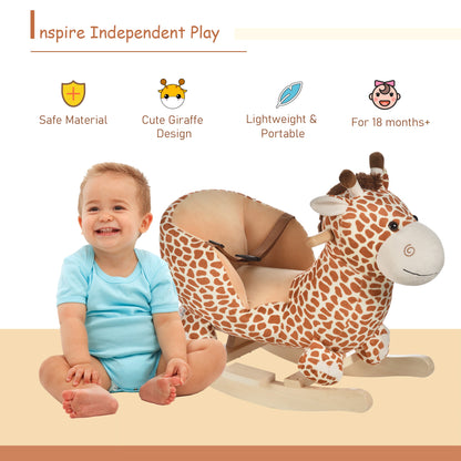 Homcom Kids Rocking Horse Toys Giraffe Seat With Sound Toddlers Baby Toy