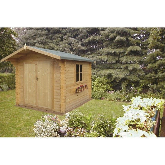 Shire Ashdown 7' 10" x 7' 10" Apex Log Cabin - Premium 28mm Cladding Tongue & Groove