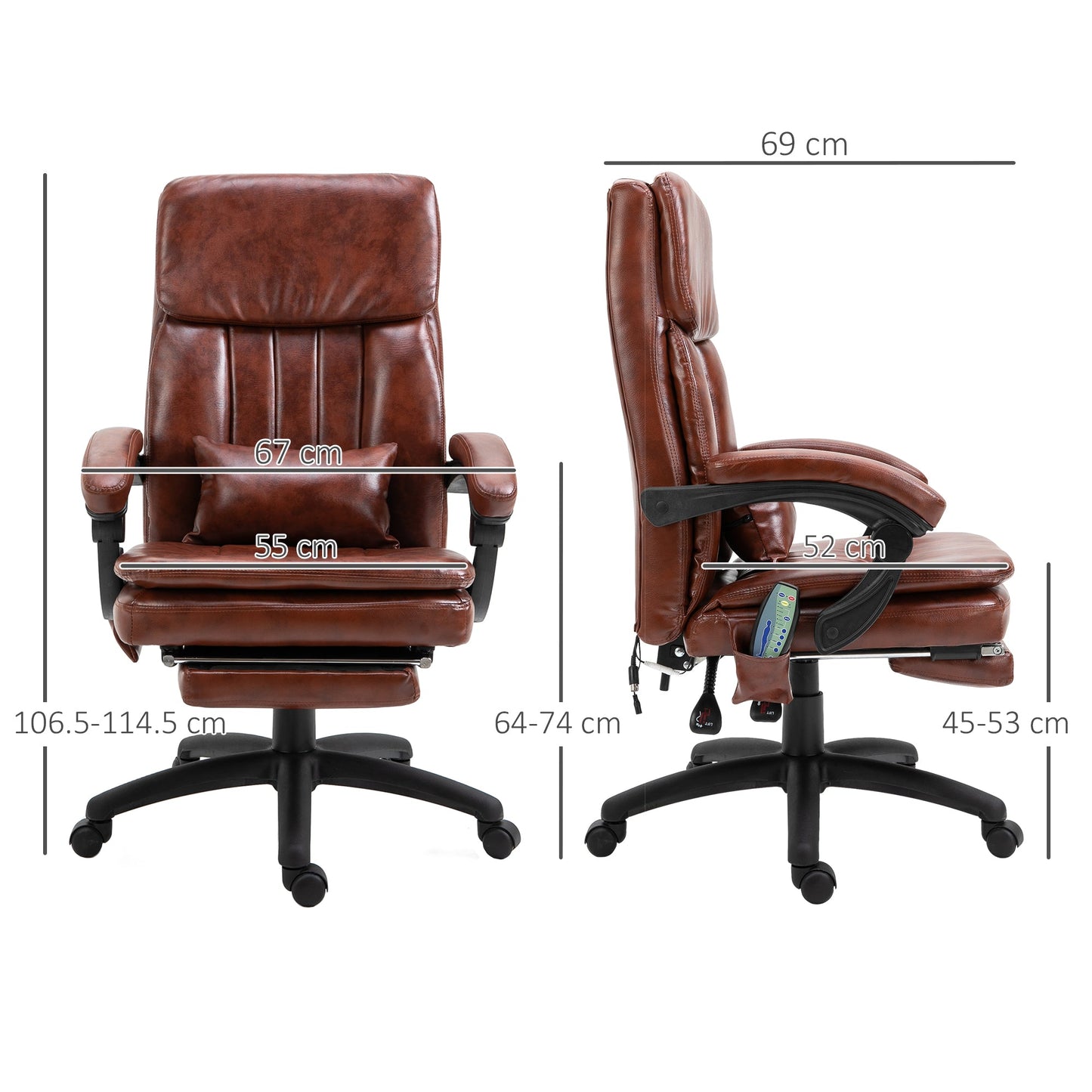 Vinsetto PU Leather Office Chair with 7 Point Vibrating Massage