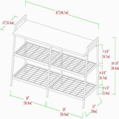 Contemporary Large Shoe Storage Black 2 Shelves