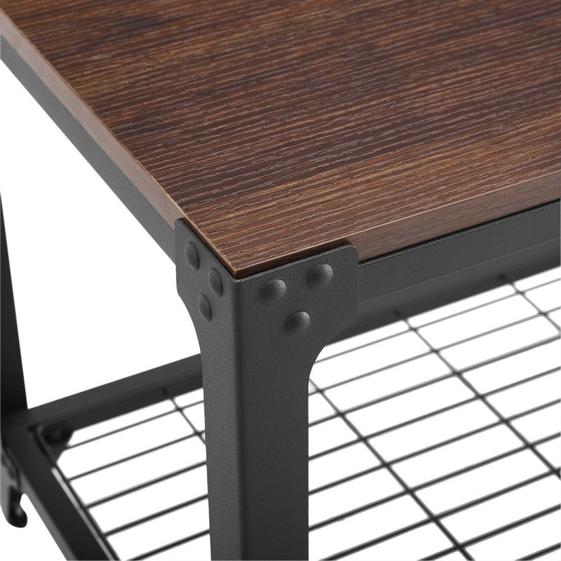 Industrial Coffee Table Dark Brown