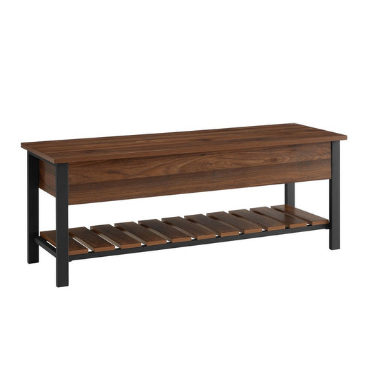 Farmhouse Hall Bench Dark Brown