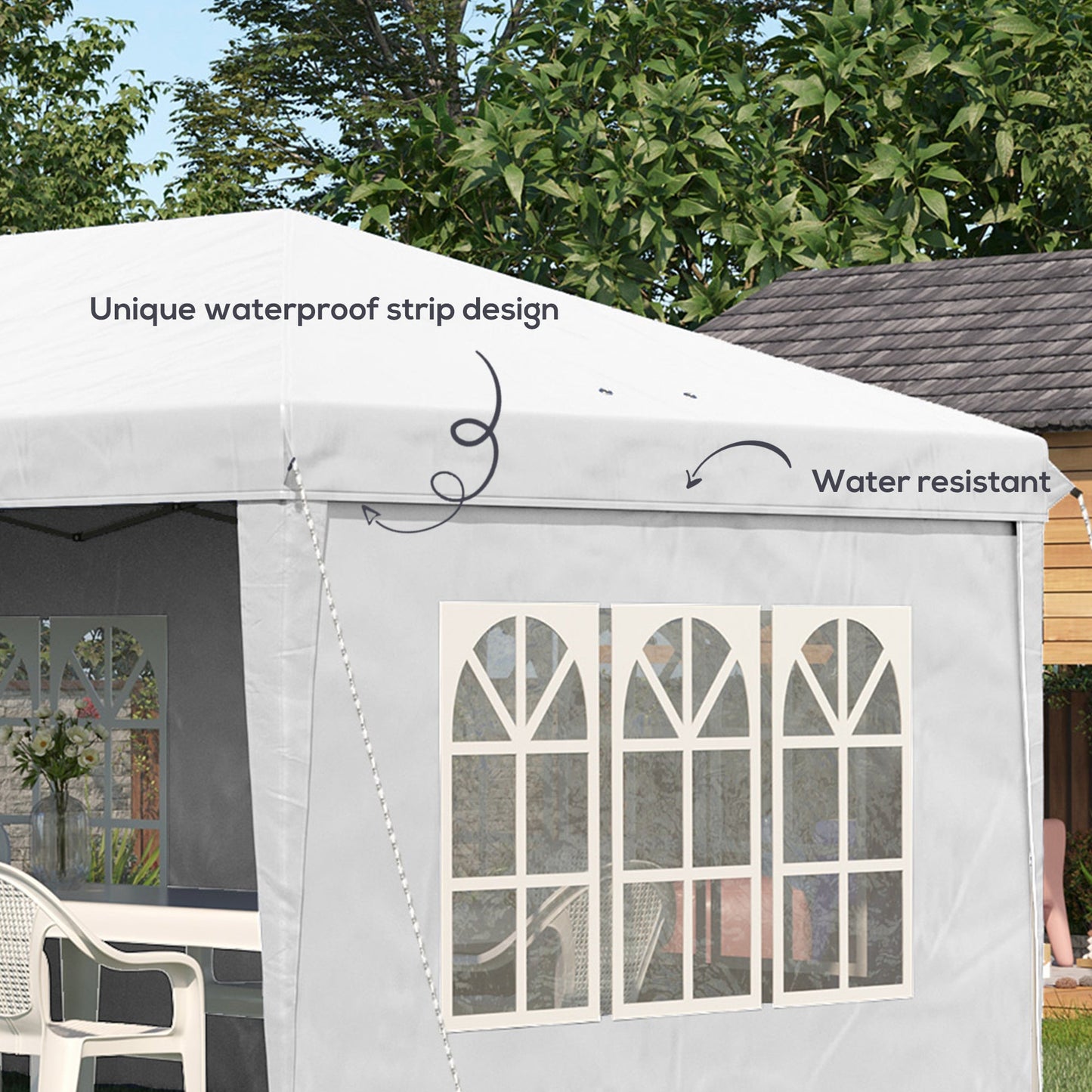 Outsunny 3 x 6m Half-Open Garden Gazebo