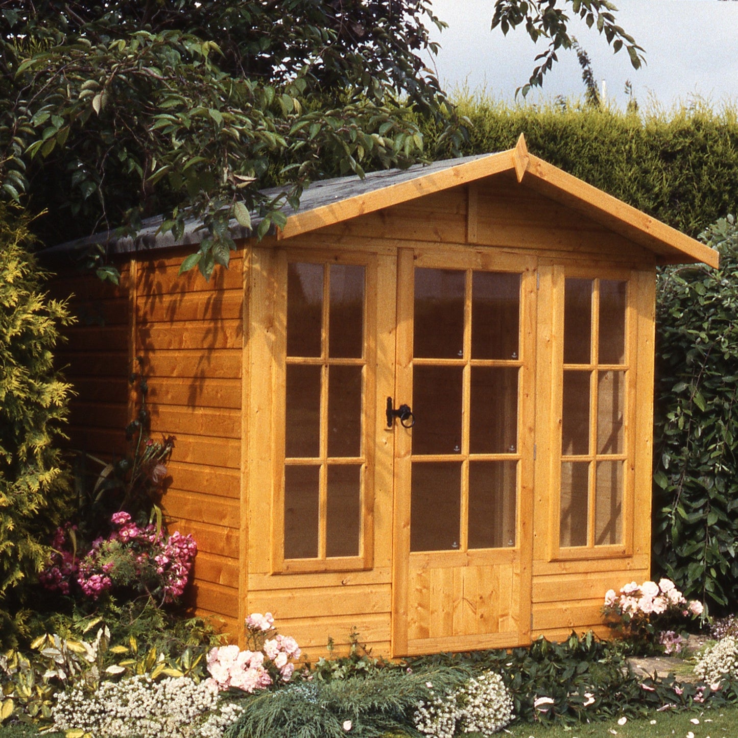 Shire Badminton 6' 8" x 9' 8" Apex Summerhouse - Premium Dip Treated Shiplap