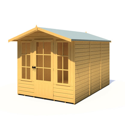 Shire Badminton 6' 8" x 9' 8" Apex Summerhouse - Premium Dip Treated Shiplap