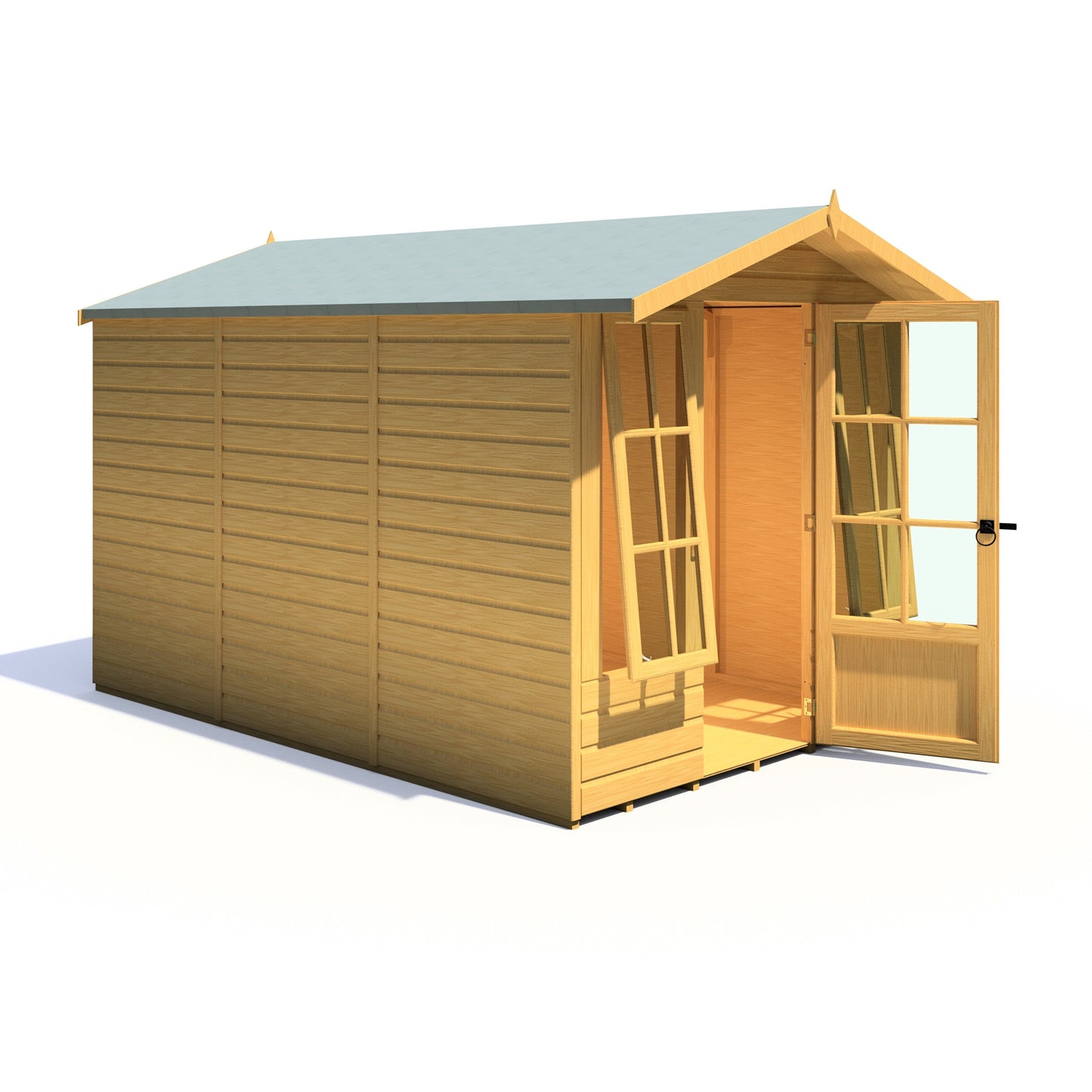 Shire Badminton 6' 8" x 9' 8" Apex Summerhouse - Premium Dip Treated Shiplap