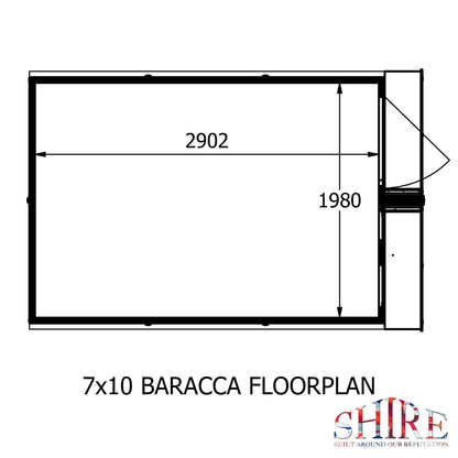 Shire Barraca 7' x 10' 11" Apex Shed - Premium Dip Treated Shiplap