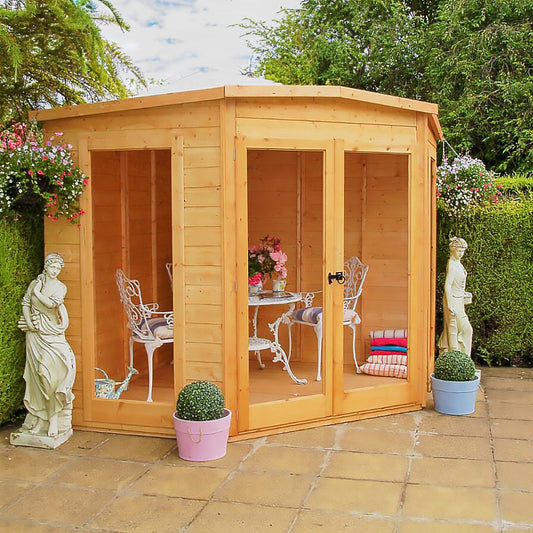 Shire Barclay 6' 8" x 6' 8" Flat Summerhouse - Premium Dip Treated Shiplap