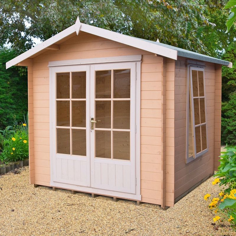 Shire Barnsdale 8' 3" x 8' 7" Apex Log Cabin - Premium 19mm Cladding Log Clad