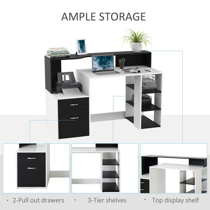 Computer Writing Desk Study Table Modern Home Office Workstation with Printer Rack