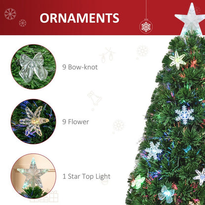 4FT Prelit Artificial Christmas Tree Fiber Optic LED Light Holiday Home Xmas Decoration Tree with Foldable Feet