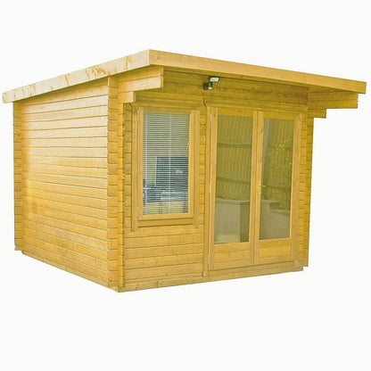 Shire Belgravia 9' 9" x 9' 9" Pent Log Cabin - Classic 28mm Cladding Tongue & Groove