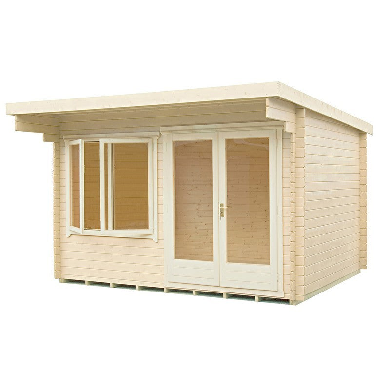 Shire Belgravia 11' 9" x 9' 9" Pent Log Cabin - Classic 28mm Cladding Tongue & Groove