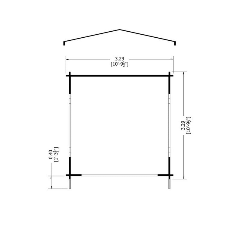 Shire Bere 10' 9" x 10' 9" Apex Log Cabin - Premium 28mm Cladding Tongue & Groove