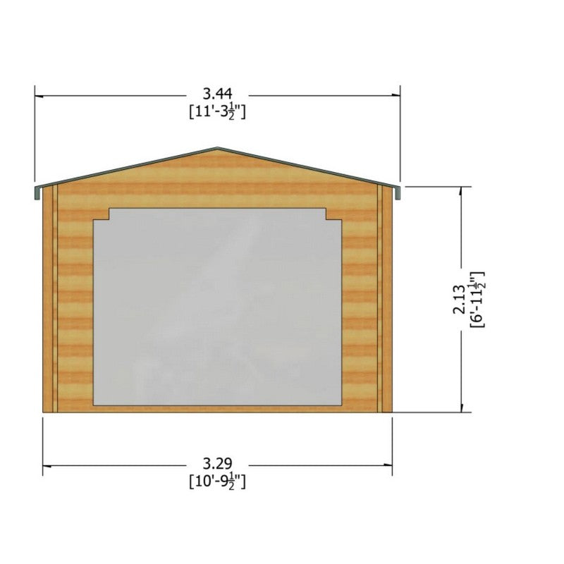 Shire Bere 10' 7" x 10' 7" Apex Log Cabin - Premium 44mm Cladding Tongue & Groove