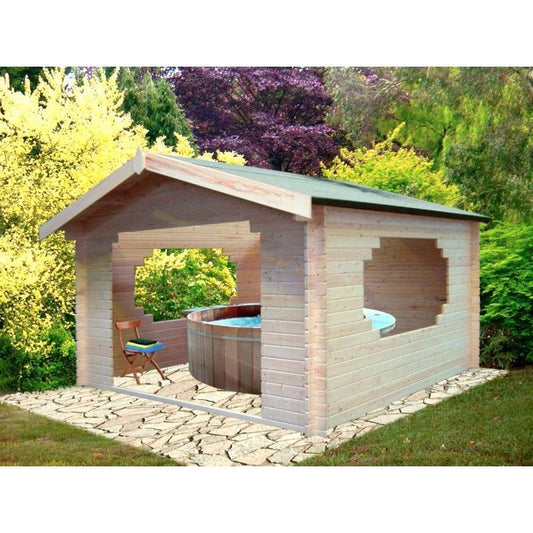 Shire Bere 10' 7" x 10' 7" Apex Log Cabin - Premium 44mm Cladding Tongue & Groove