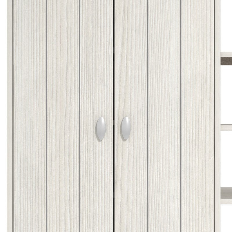 Bideford Tall Shoe Storage White 2 Doors 12 Shelves