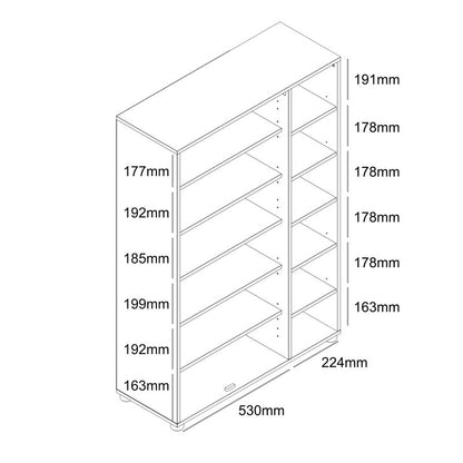 Bideford Tall Shoe Storage White 2 Doors 12 Shelves