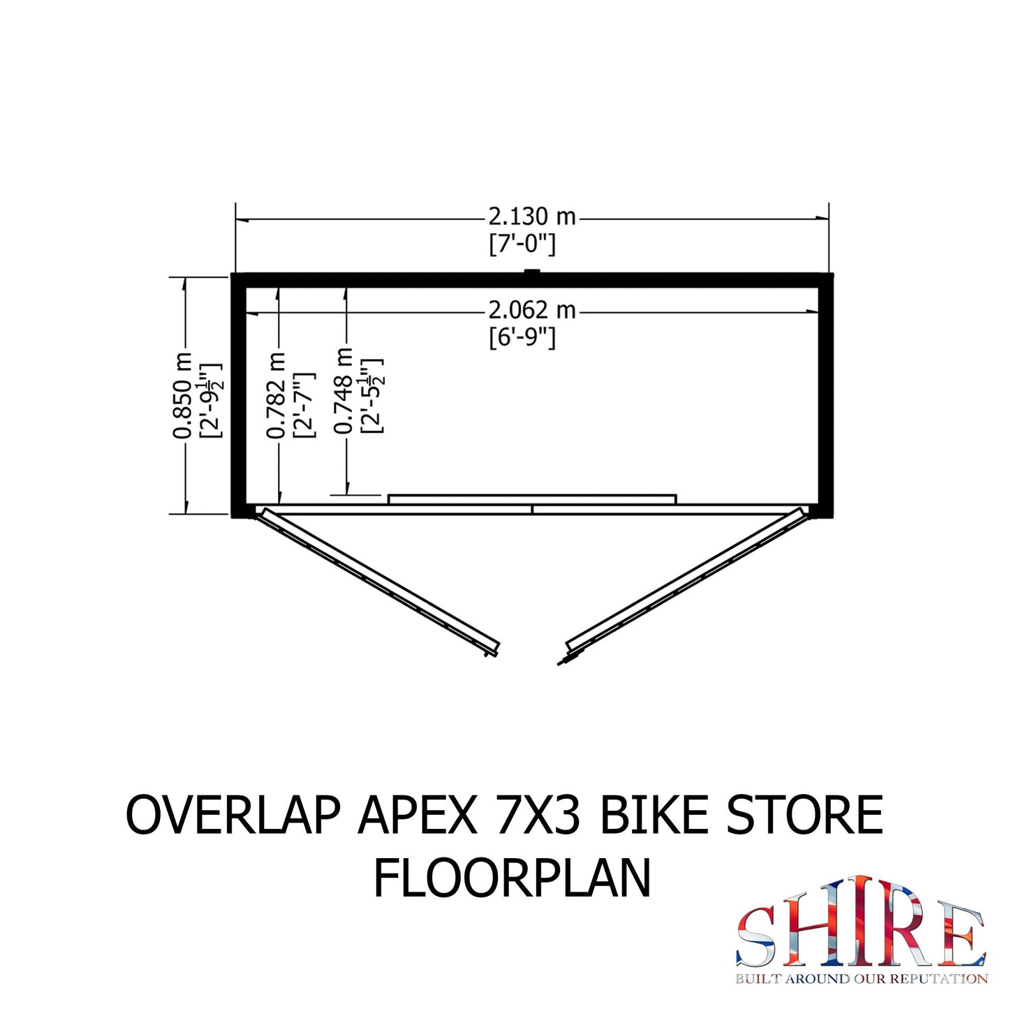 Shire Overlap Garden Bike Storage Unit (7' x 3')