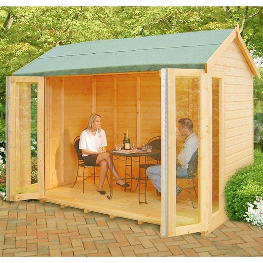 Shire Blenhiem 8' 4" x 10' 2" Apex Summerhouse - Premium Dip Treated Shiplap