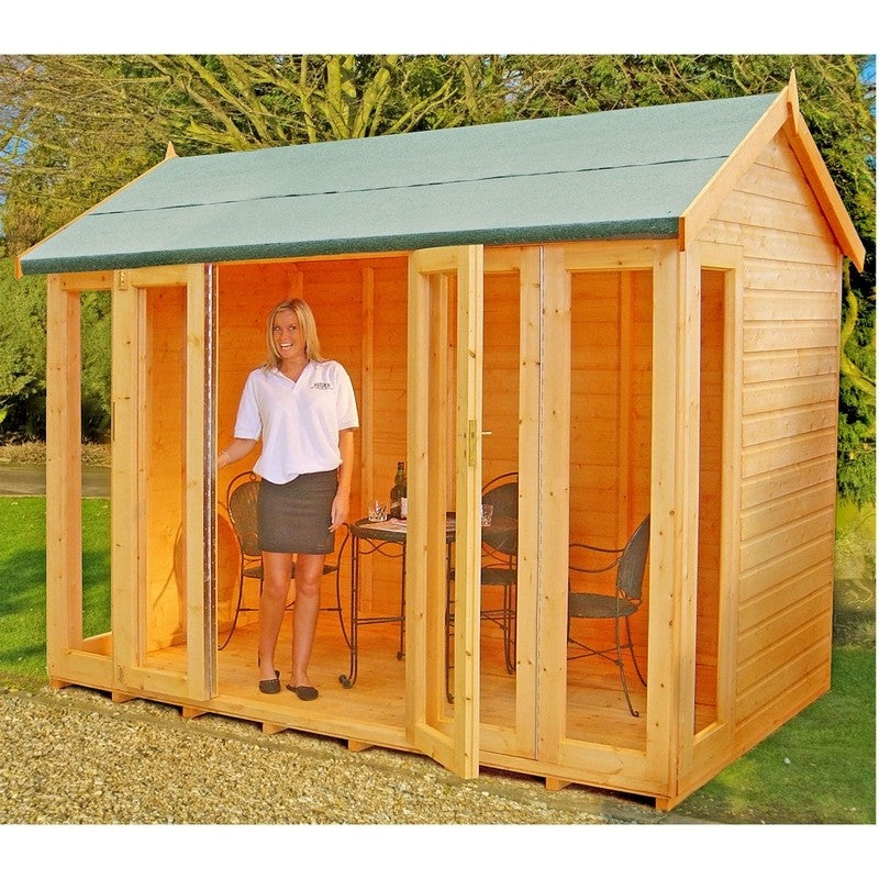 Shire Blenhiem 8' 4" x 10' 2" Apex Summerhouse - Premium Dip Treated Shiplap