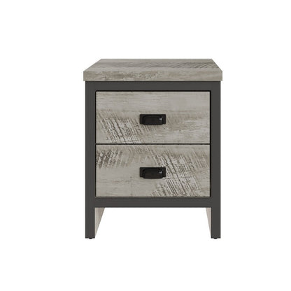 2 Boston Bedside Tables Grey 2 Drawers