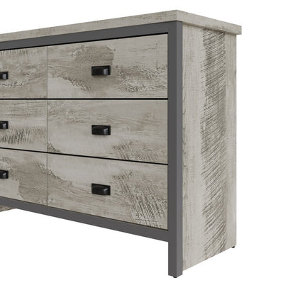 Boston Large Chest of Drawers Grey 6 Drawers