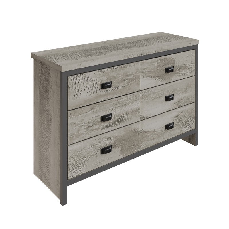 Boston Large Chest of Drawers Grey 6 Drawers